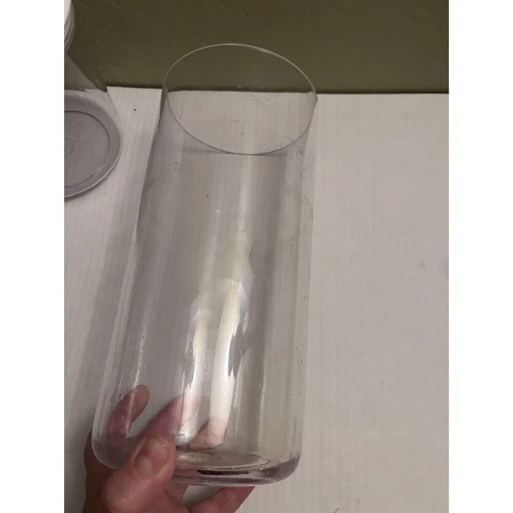 Two Clear FoodSaver Snail Vacuum Seal Canisters Containers Tall Short Extra Lid